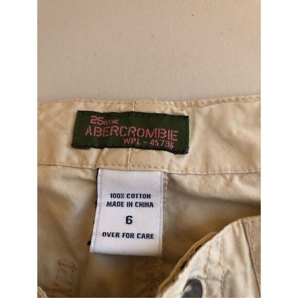 Abercrombie & Fitch Neutral Tan Cropped Cargo Baggy Pants Woman’s Size 6 - Picture 11 of 11